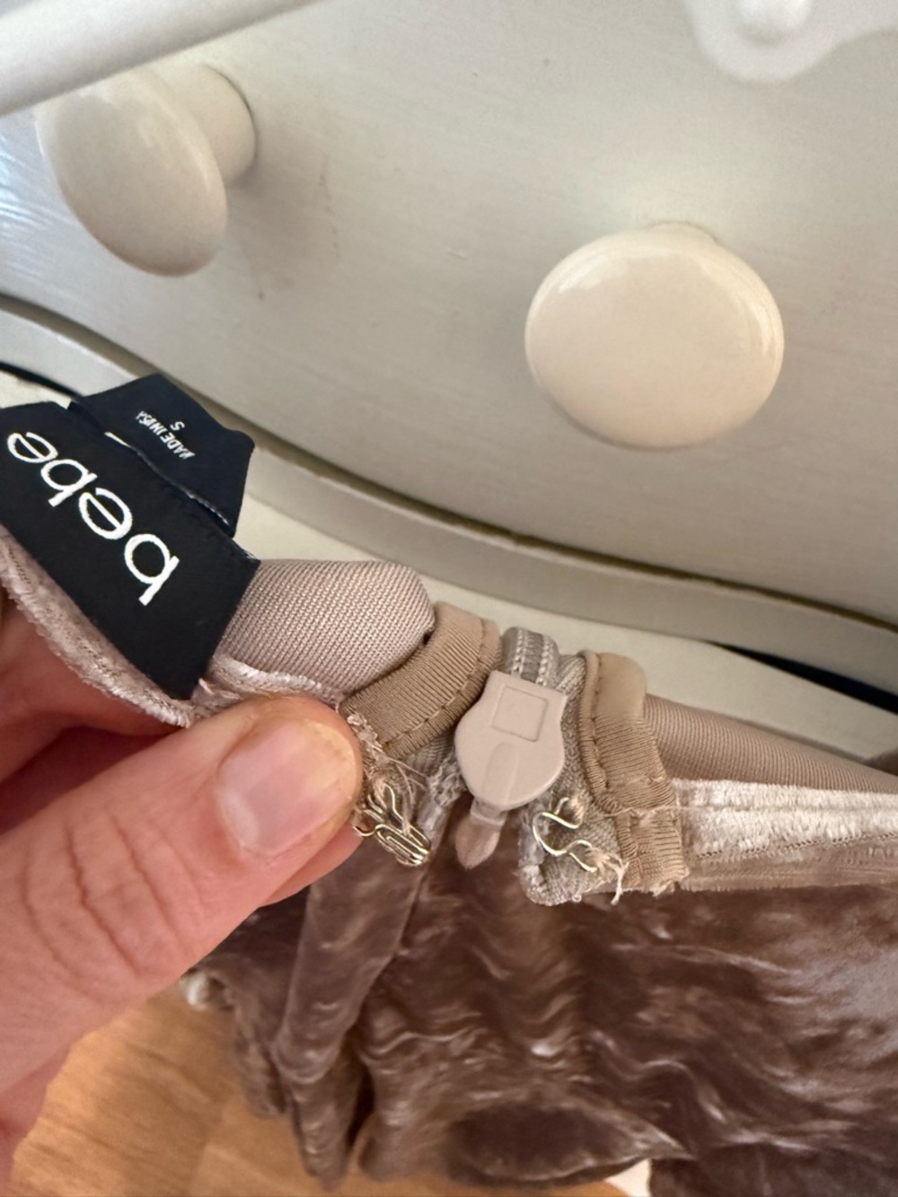 bebe Strapless Silver Shimmer Ruched Cocktail Dress - Picture 7 of 8